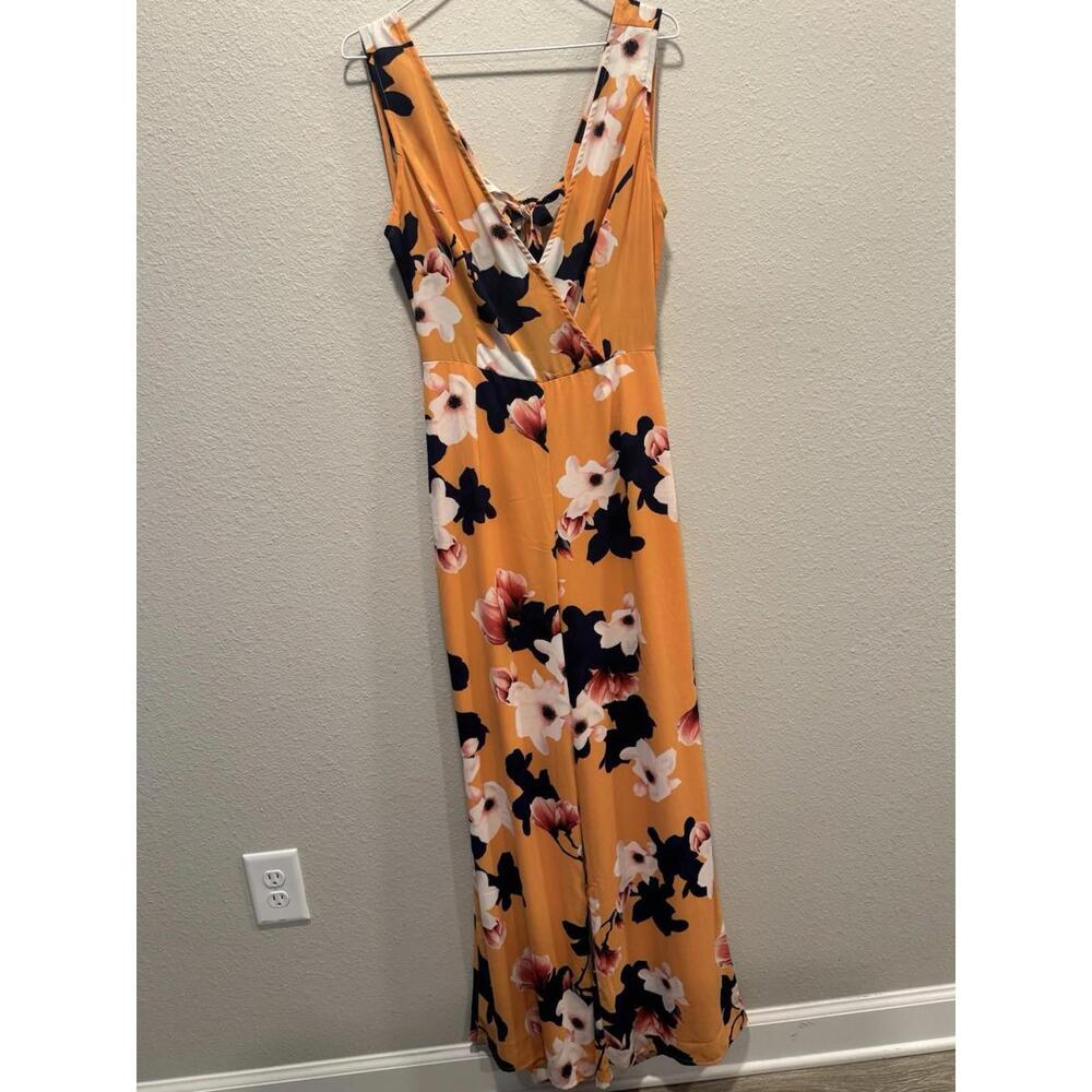 Lulu's Yellow Floral Maxi Jumpsuit